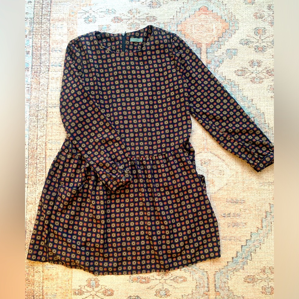 Cute boho style long sleeved print dress with pockets